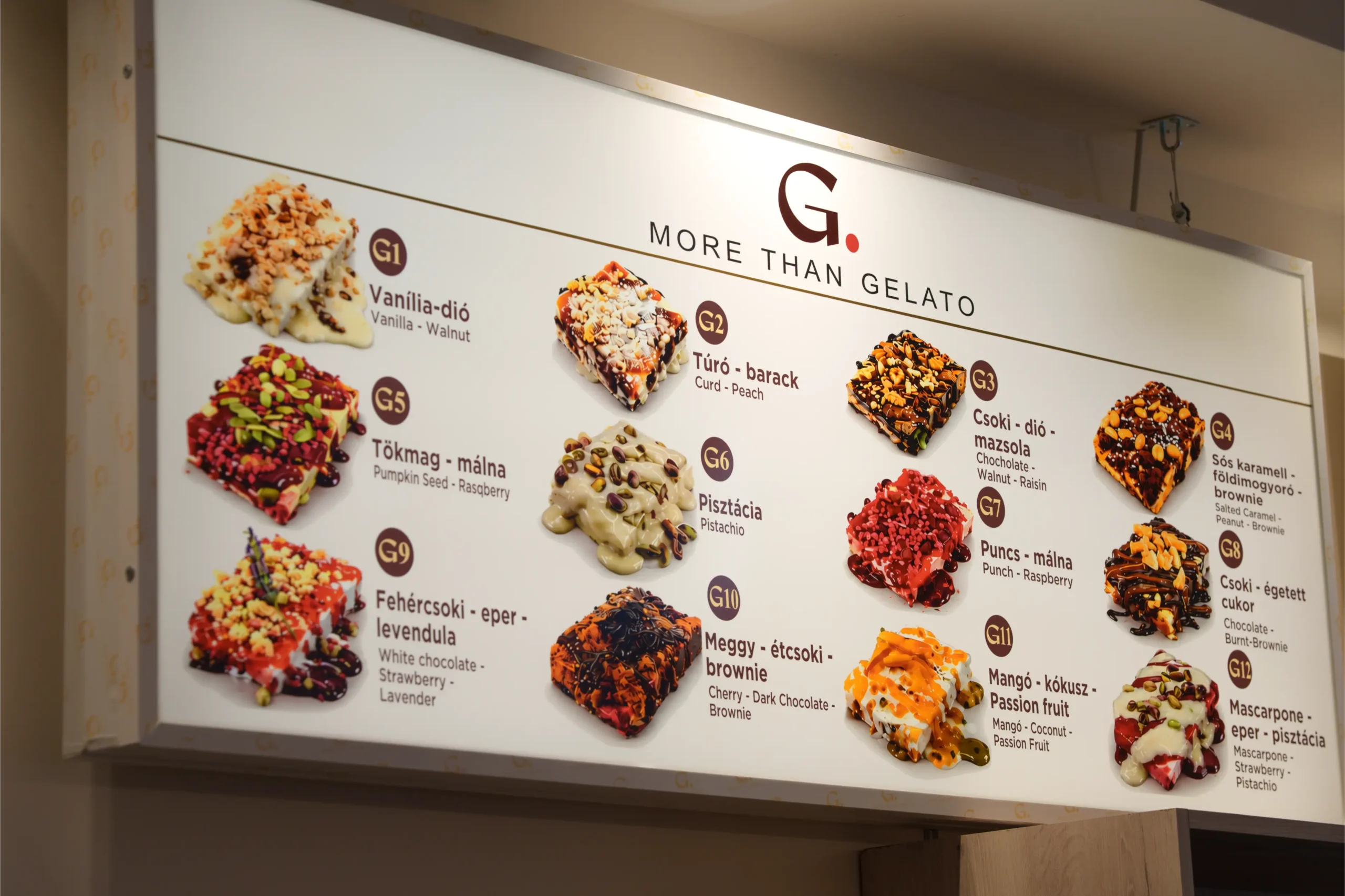 A G. More Than Gelato tizenkét fagylaltdesszertje