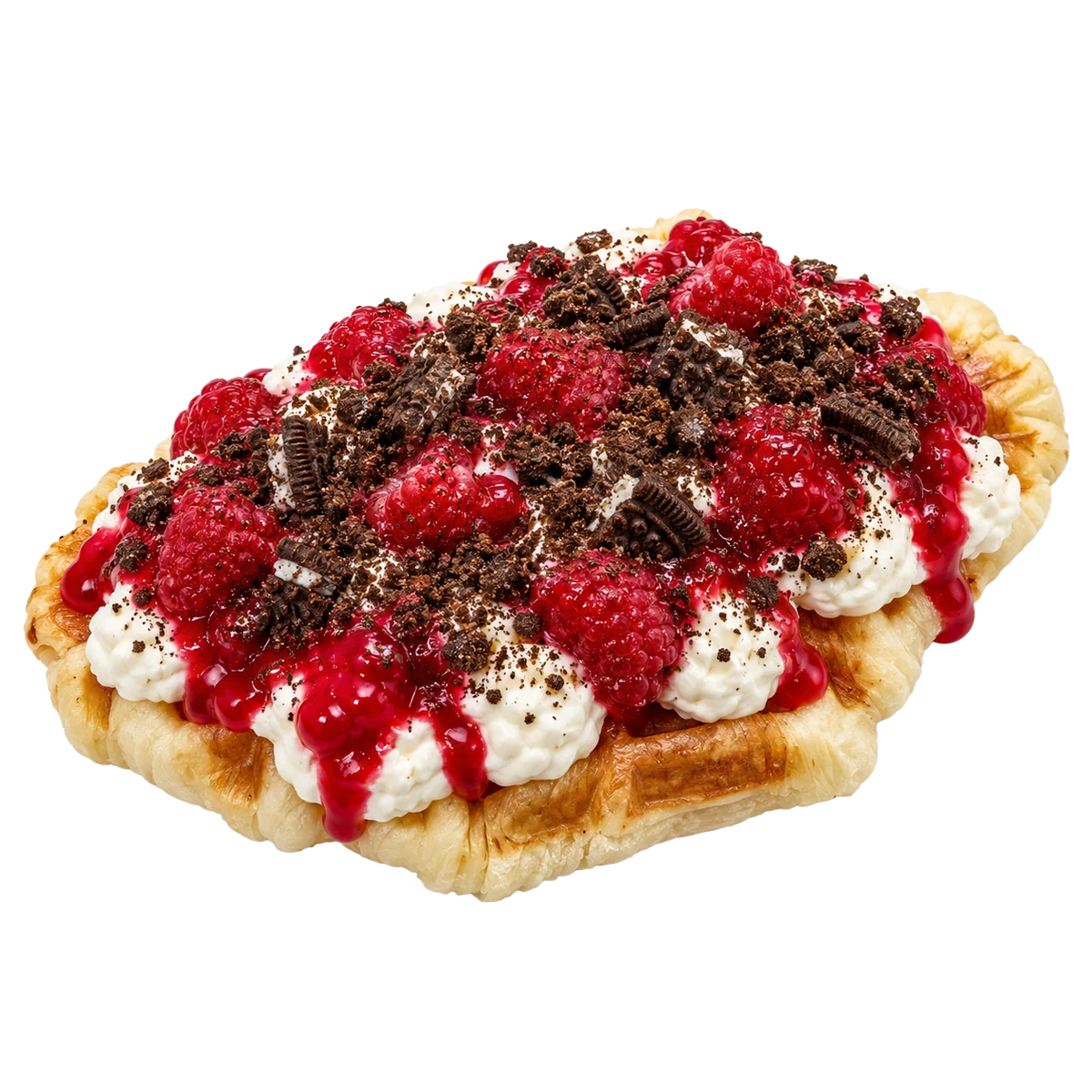 Fehércsoki hab, málna és Oreo Croffles